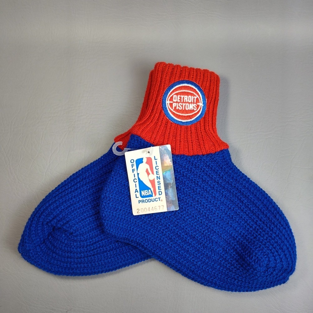 Vintage Detroit Pistons NBA Slipper Sox Knit Booties NOS Deadstock Logo 79-96